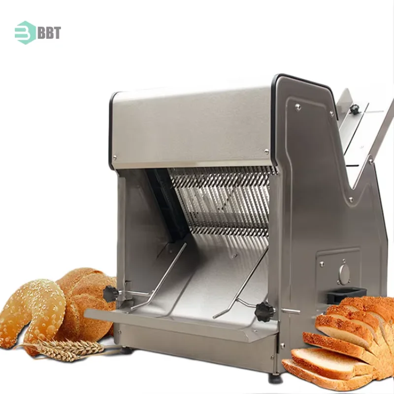 Verstelbare Commerciële Bakkerij Broodsnijmachine Roestvrij Staal Elektrische Toast Brood Snijmachine Broodsnijmachine