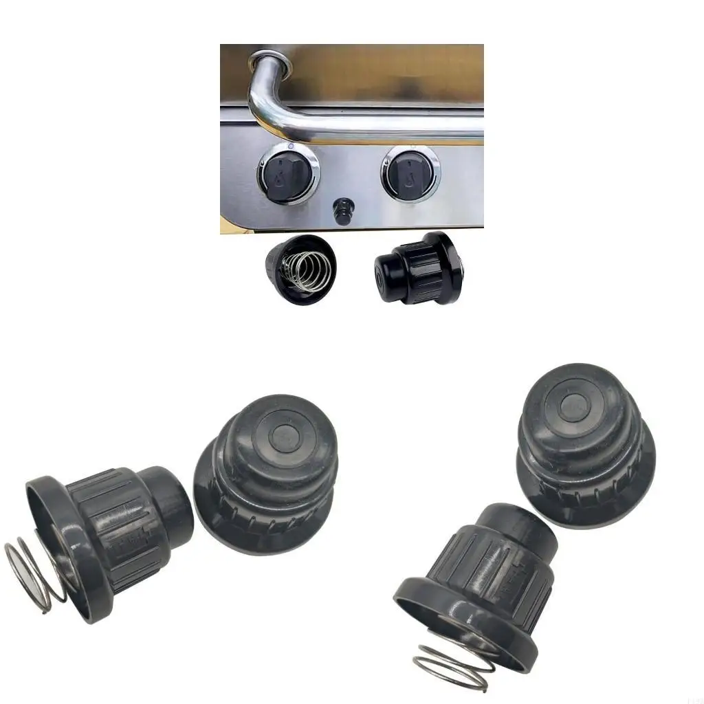 F19B 2pcs Igniters Replacement Caps with Spring Plastic Grill Ignition Knob Button