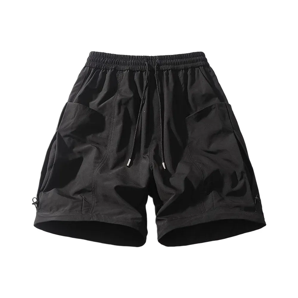 Knee Length Quick Dry Men's Sport Shorts Lightweight Polyester Breathable with Wide Entry Pockets Five Minute Cut