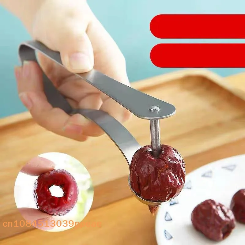 {QTG333} Cherry Pitter Stainless Steel Jujube Core Remover Easy Operation Sturdy Build For Home Baking Snack Prep