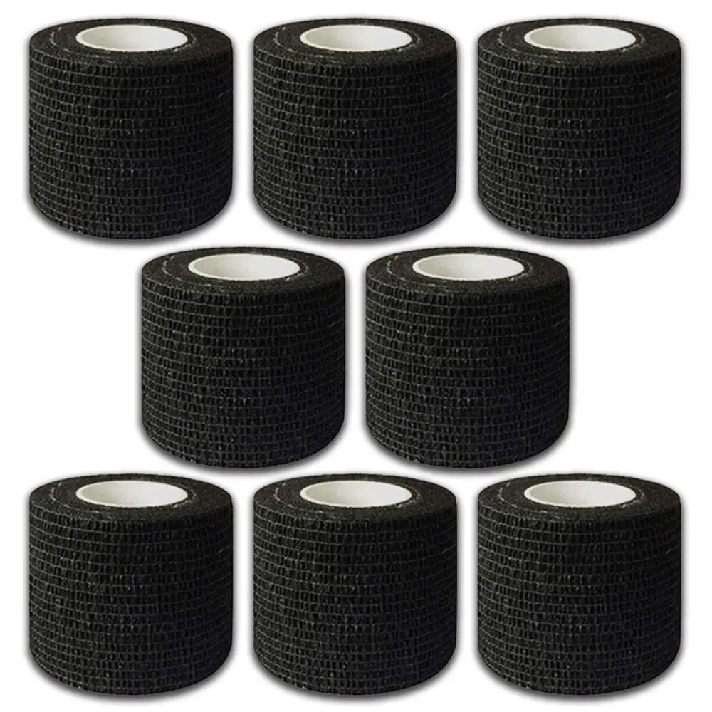 8/9/12pcs Camouflage/Black 5*450cm Disposable Cohesive Tattoo Grip Tape Wrap Elastic Bandage Rolls For Tattoo Machine Grip