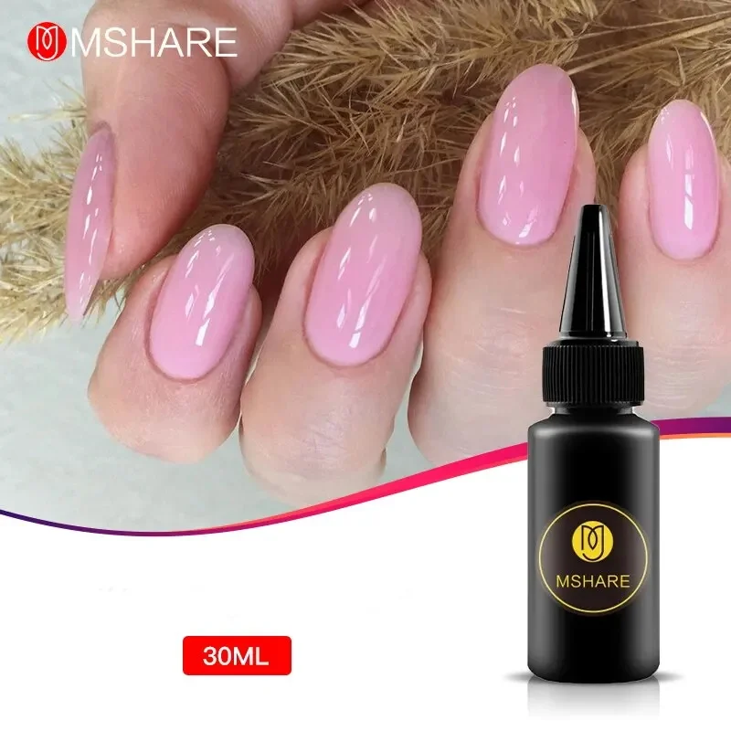 

MSHARE 30ml Pink Self Leveling Gel Camouflage Encapsulated for Nails Extension Quick Building Led UV Ge