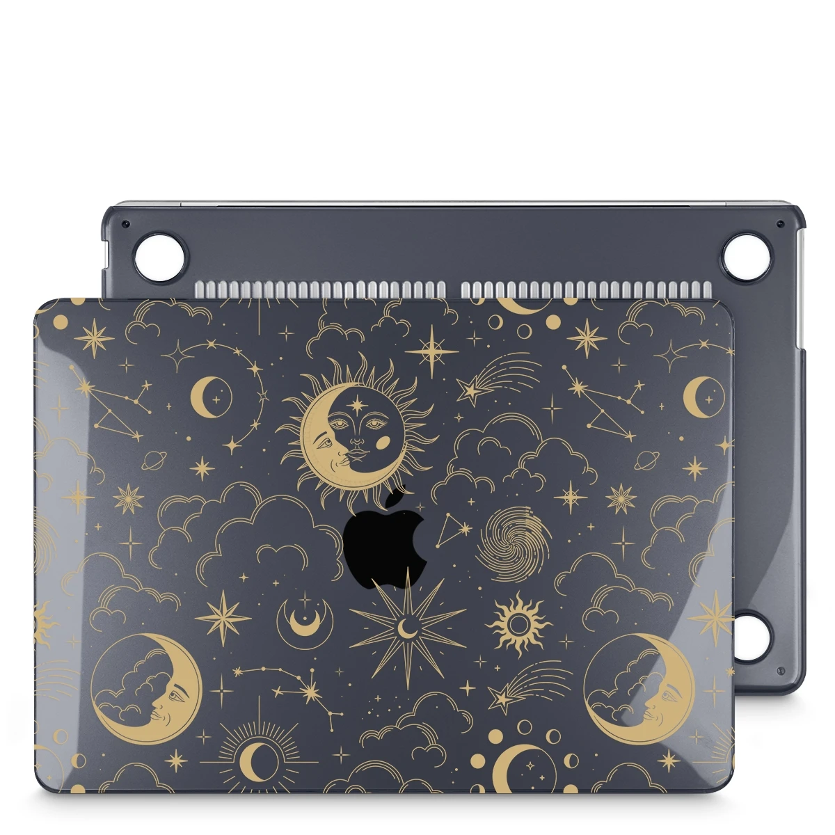 Astrología funda de cristal negro para MacBook M4 Pro 14 16 2024 M3 Air 15 A2941 A3114 Air 13 A3113 A2681 M2 M1 A2337 2023 2022 A2338