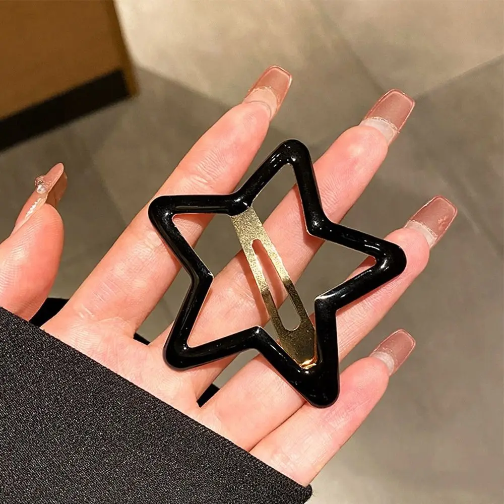 

Sweet Pentagonal Star Star BB Hair Clip Hollow Alloy Side Barrettes Metal Geometric Y2k Hairpin Streetwear
