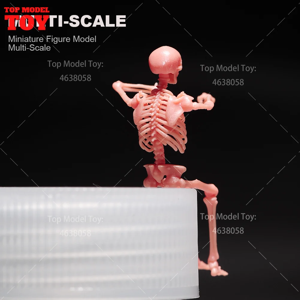 Unpainted 1/64 1/43 1/35 Car Driver Skull Figure Miniatures Model 3D Print Mini Doll Creative Scene Props For Vehicle Toys