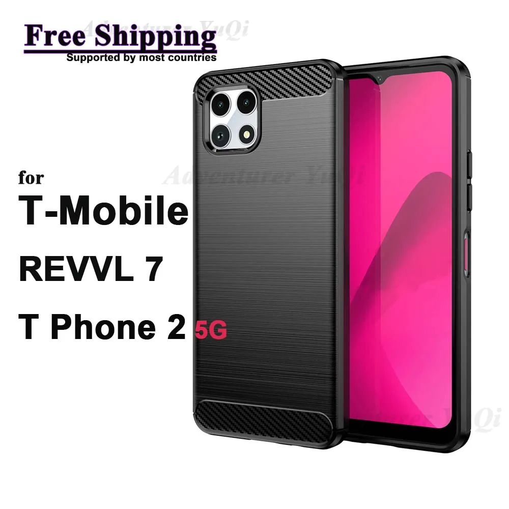 For T-Mobile REVVL 7 T Phone 2 5G Protective Case Shockproof Brushed Shield TPU Soft Bumper Shell Cover Funda