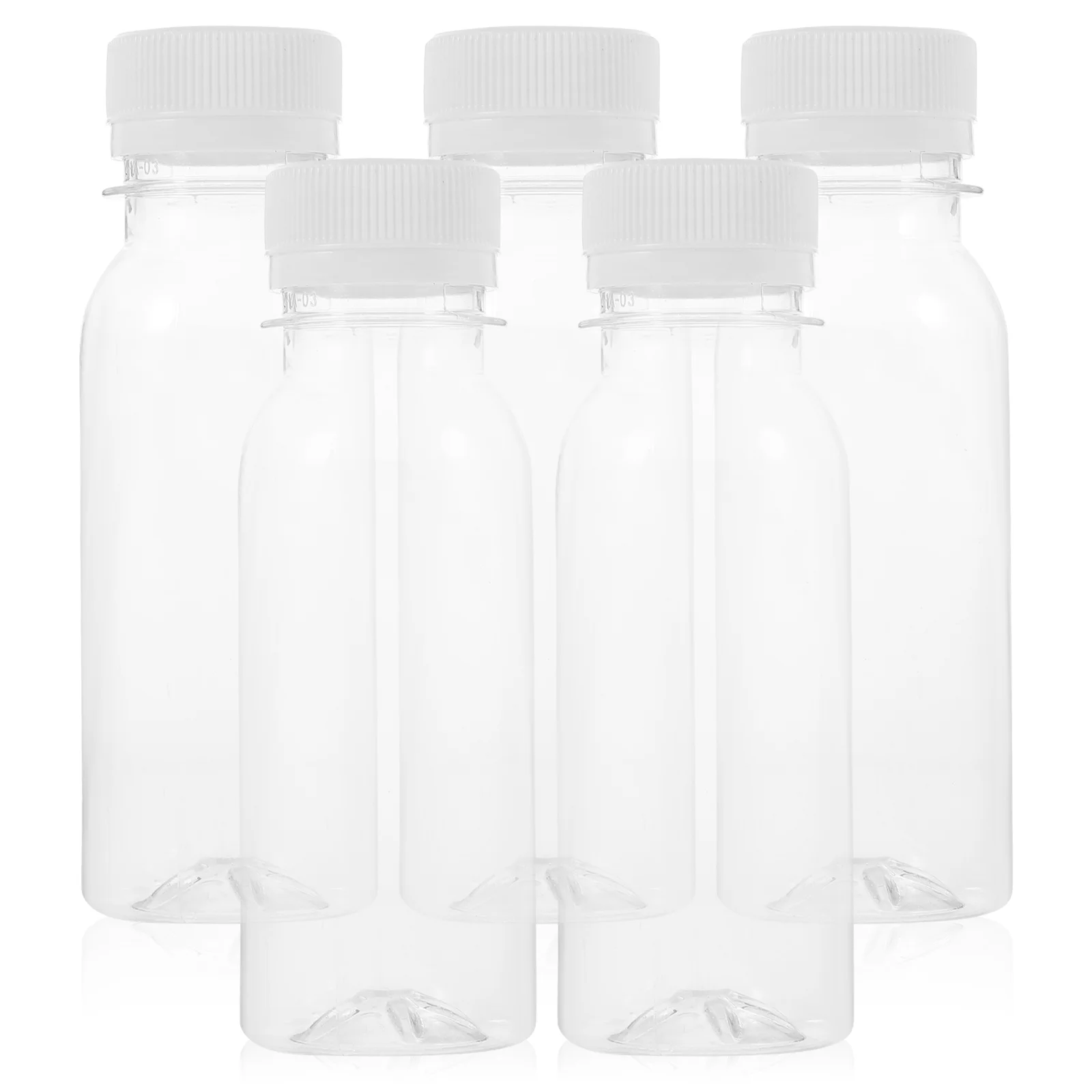 Bouteille de pigment en plastique transparent avec bouchons, conteneur de jus, lait, boisson, shot, pot d'eau claire, 100ml, 5 pièces