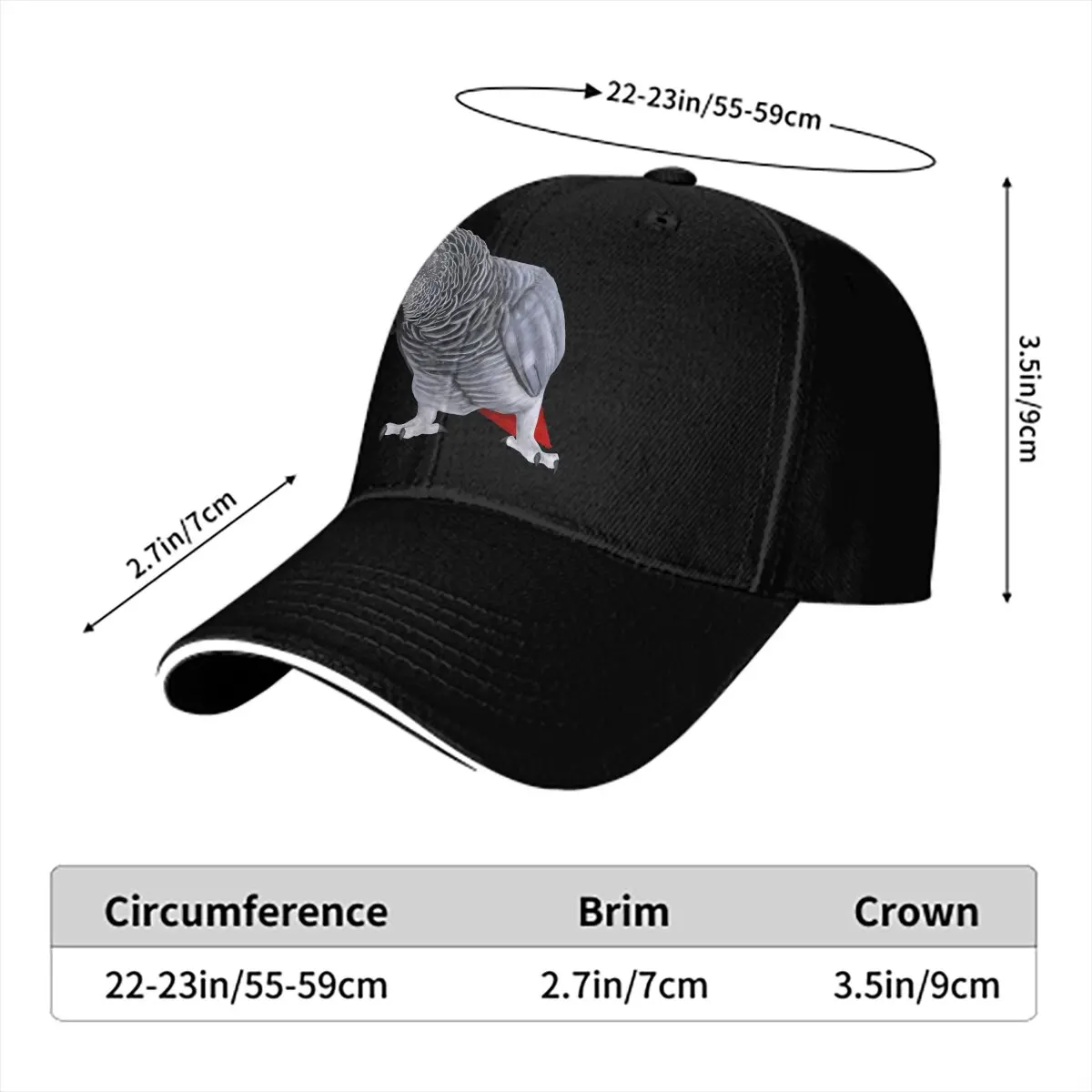 African Grey Parrot Baseball Cap Men Hats Women Visor Protection Snapback Parrot Birds Pet Caps