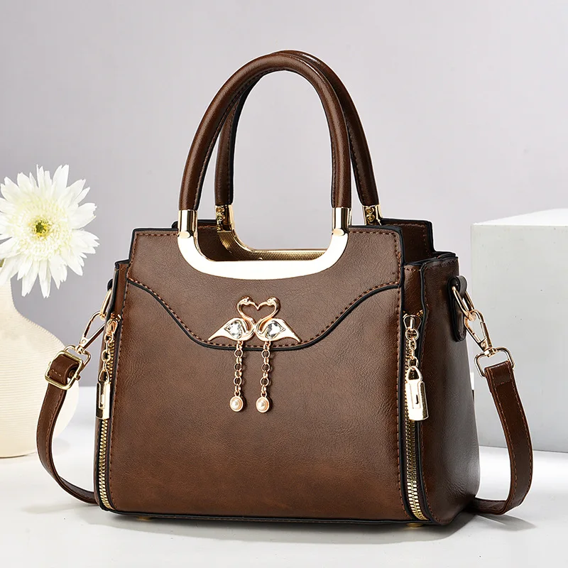 

Luxury Retro PU Leather Women Top-handle Bag Brand Designer Ladies Shoulder Bags for 2025 New Women Handbags Bolsa Feminina