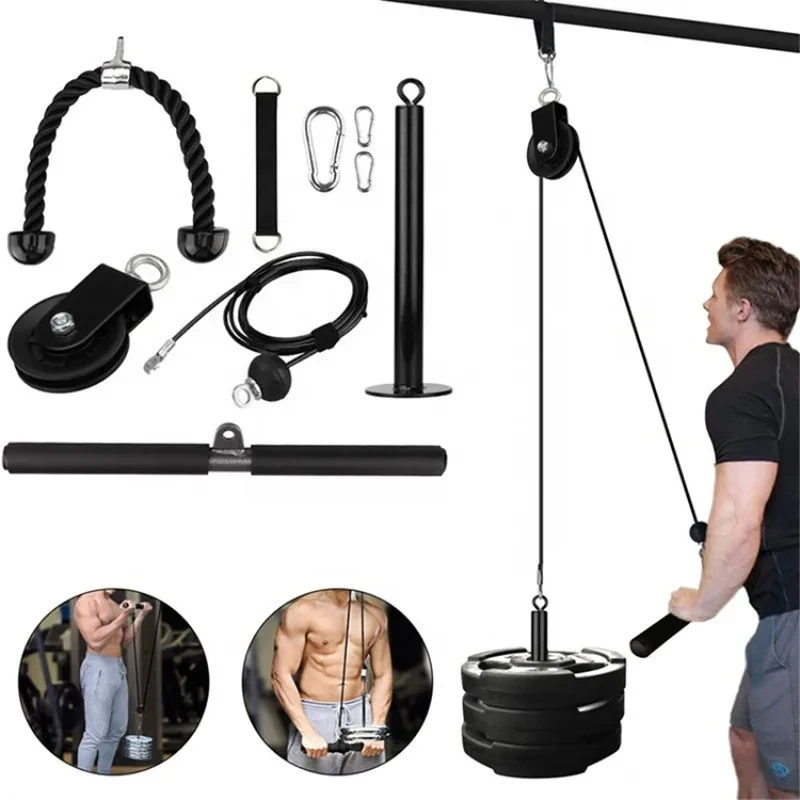 Gym upgrades home fitness equipment Metal and pulley system weight lifting accessories wire pulling