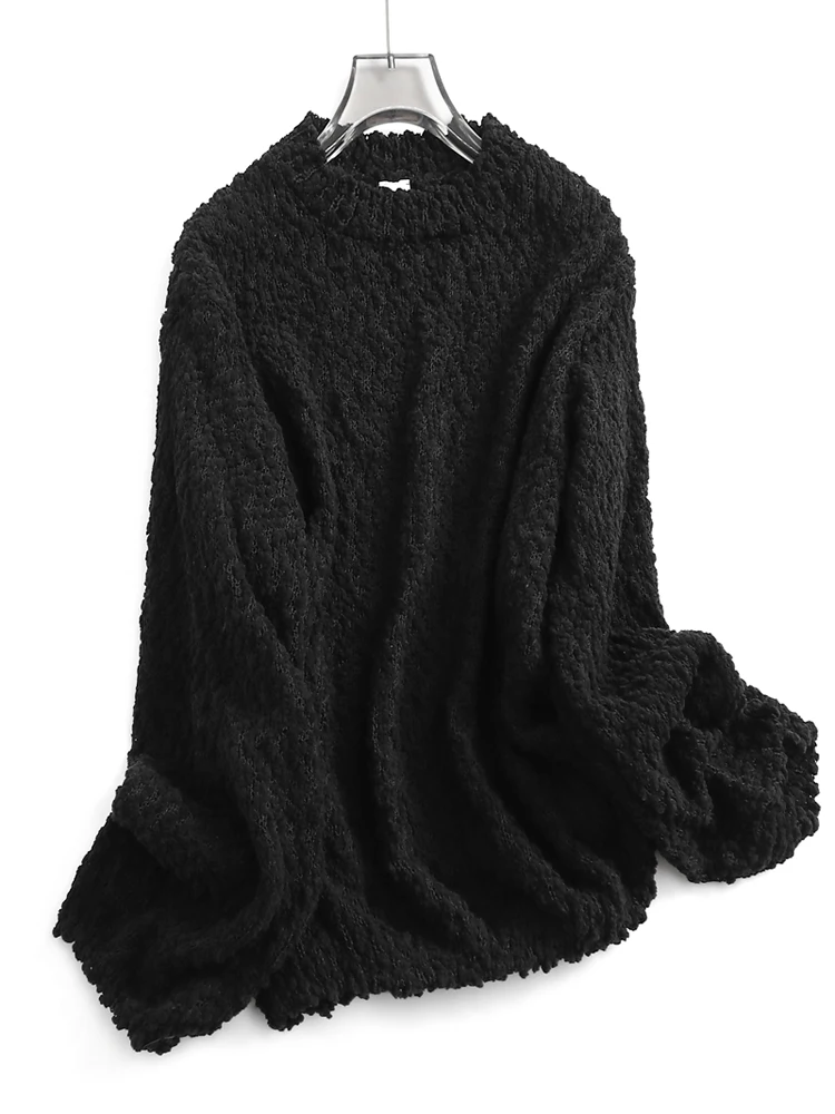 

Bla Lazy вязаный свитер Long Sve мягкая пушистая текстура весенний новый женский трикотаж удобный свободный крой круглый Ne