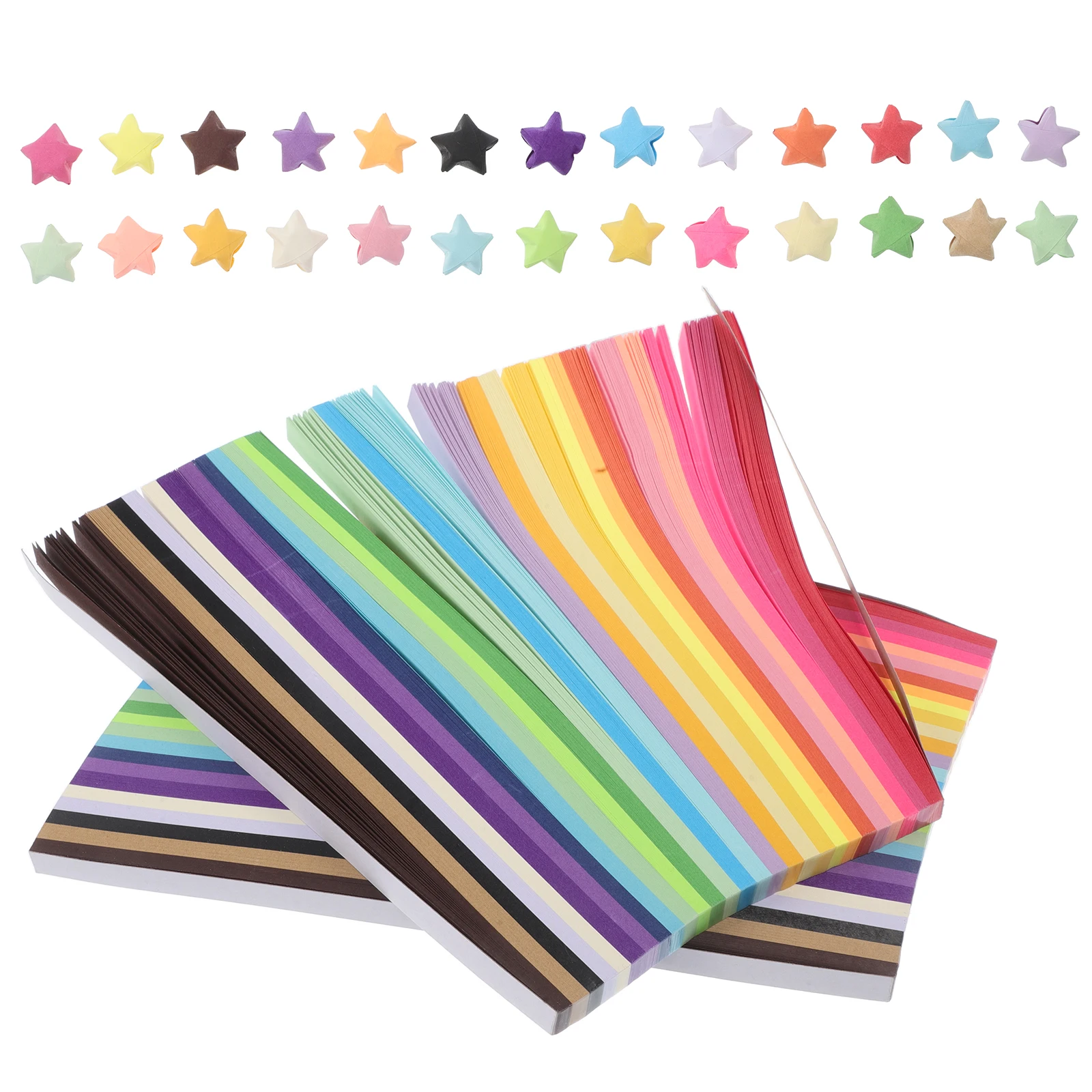 

2700 Pcs Origami Lucky Star Strips Mixed Color Double Sided Craft Papers for DIY Projects Family Fun CreativeDecoration