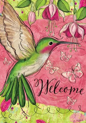 Briarwood Lane Blissful Hummingbird Garden Flag AAV hhz