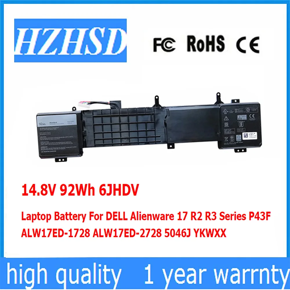 6JHDV 14,8 V 92 Wh Original Laptop Akku Für Dell Alienware 17 R2 R3 ALW17ED 6JHCY ALW17ER