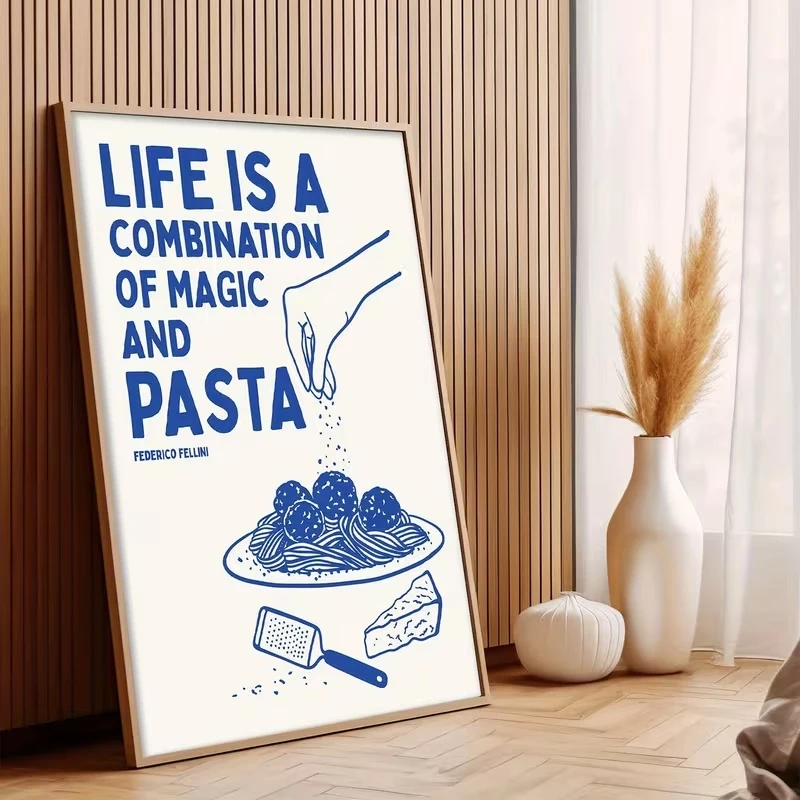 Modern Hand-Drawn Pasta Wall Art Print Canvas Painting Poster Picture For Living Room,Bedroom Home Decor