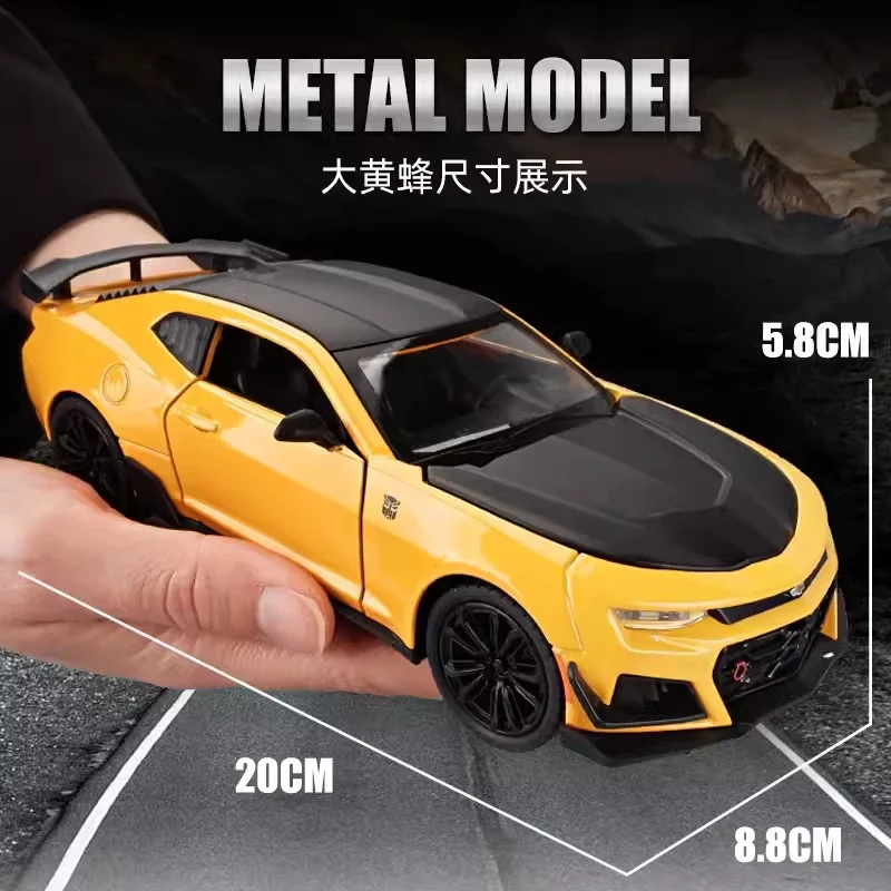 1:24 Chevrolet Camaro Alloy Diecast Model Toy Car Sound And Light Pull Back Metal Car Simulation Collection Gifts Toys Boy A327