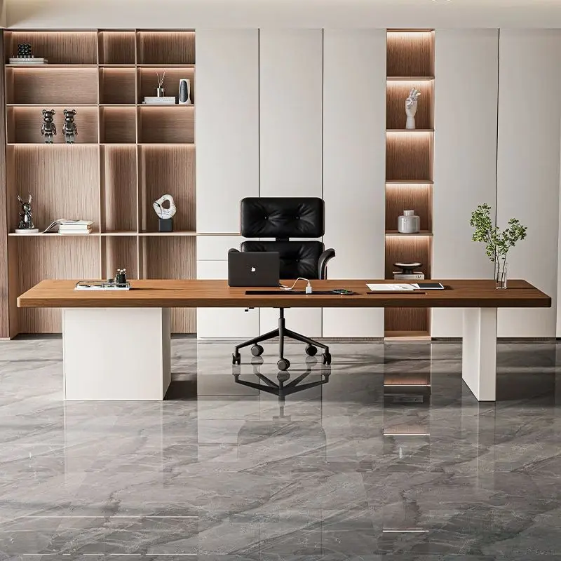 Solid wood desk, boss, office desk, large computer desk