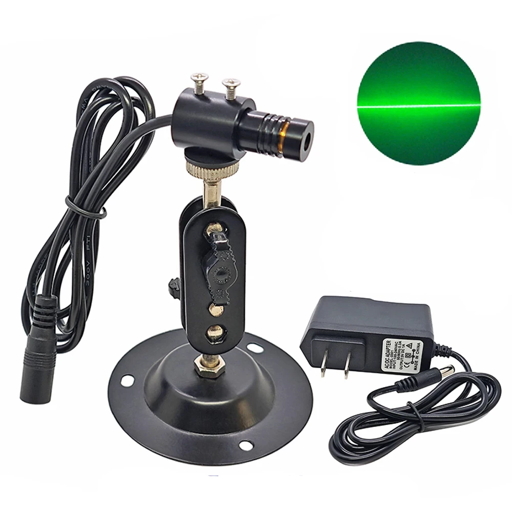 520nm 30mW 50mW 85mW 100mW Green Adjustable Line Laser Light Module Locator w/ Power Supply+Holder