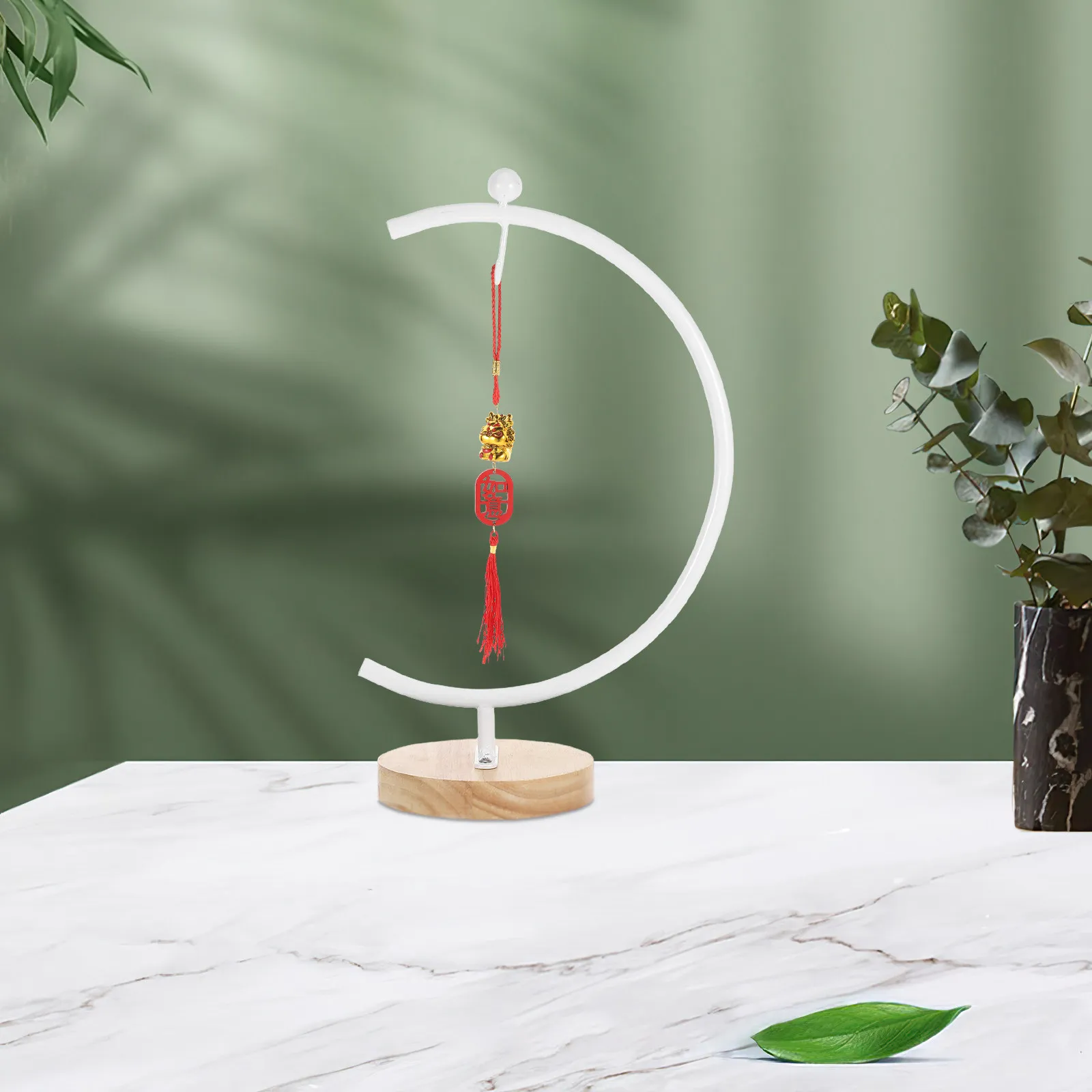 G-Shaped Decorative Display Stand with Iron Base for Home, Wedding, Craft Show, Globe & Vase Holder