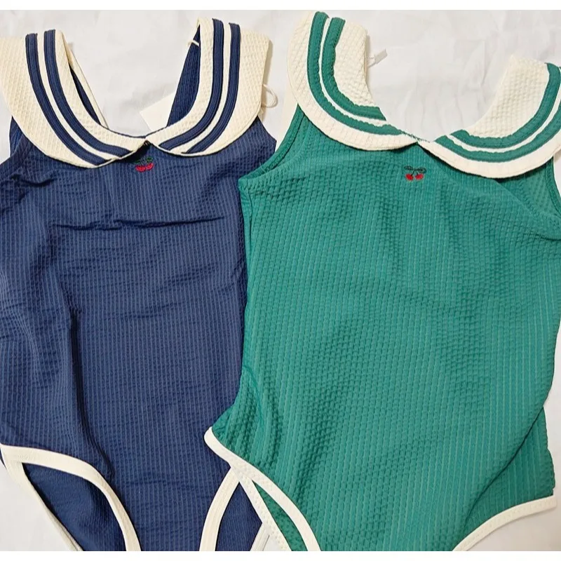 Girls' Swimsuit Kids Swimwear Baby Girl Swimwears Cyan One-Pieces Sunscreen  Girls Bikinis Bebe Swimming  Holiday Swimsuits