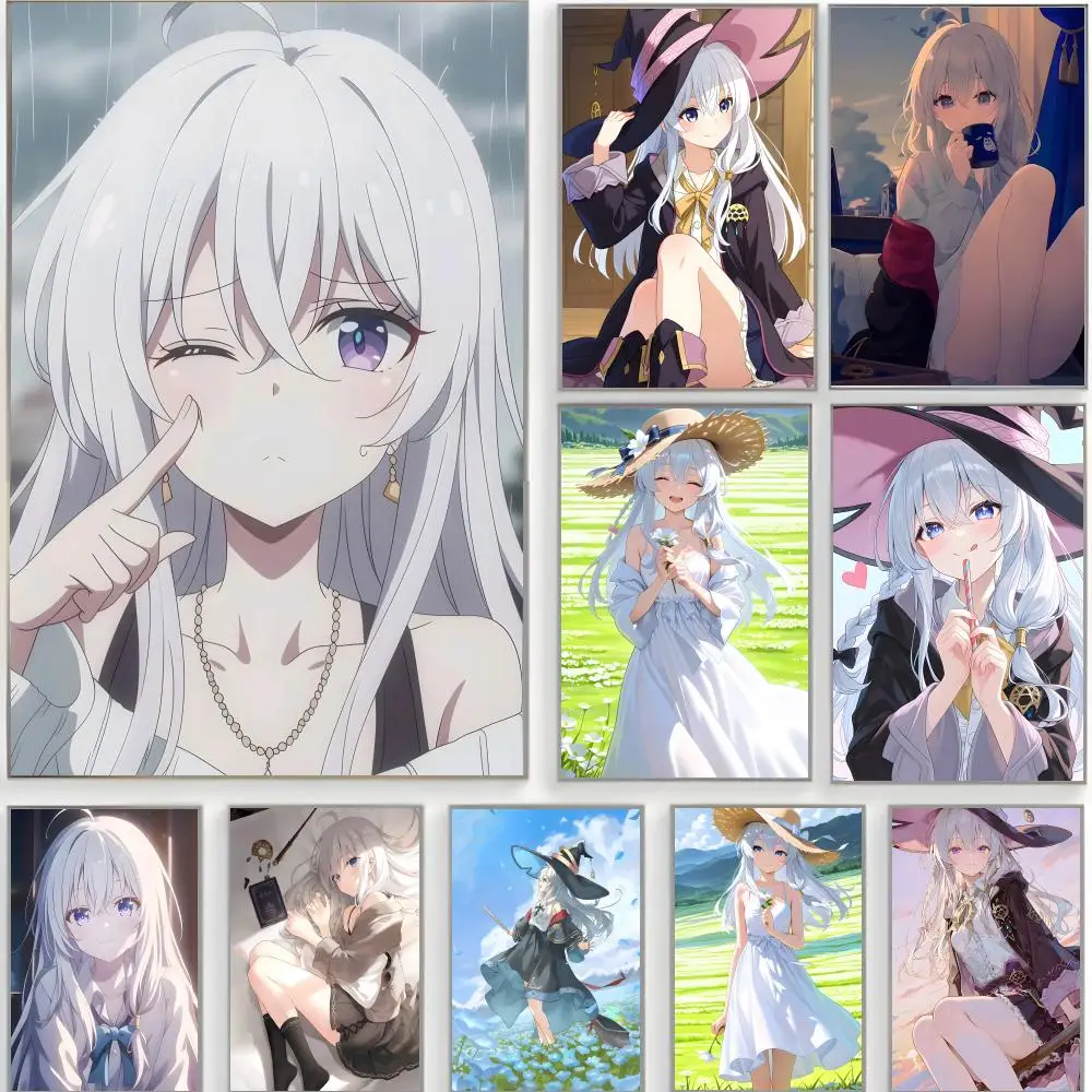fantasy anime Wandering Witch The Journey of Elaina Poster Classic Wall Art  Home Decor  Peel and Stick Unframed