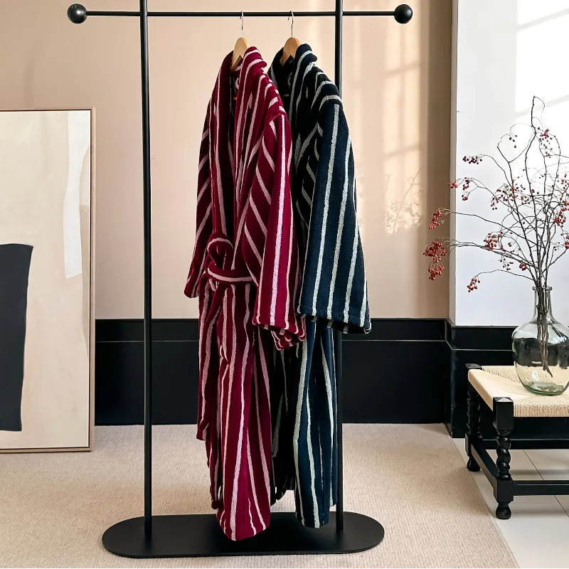 

Striped Bathrobe for Couples Homewear Simple Sweet Loungewear Pure Cotton Comfortable Long Nightgown Robe Home Clothes