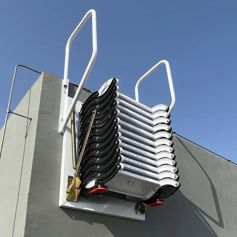 

Indoor and outdoor household ladder lifting loft retractable wooden staircase folding and stretching wall-mounted