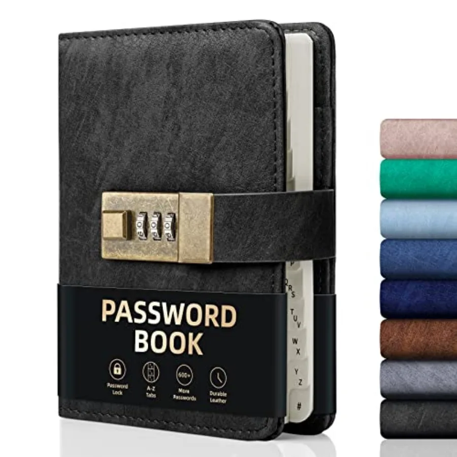 

Password Book with Lock, Password Book with Alphabetical Tabs 600+ Password Spaces, Password Logbook, Password Keeper for Compu