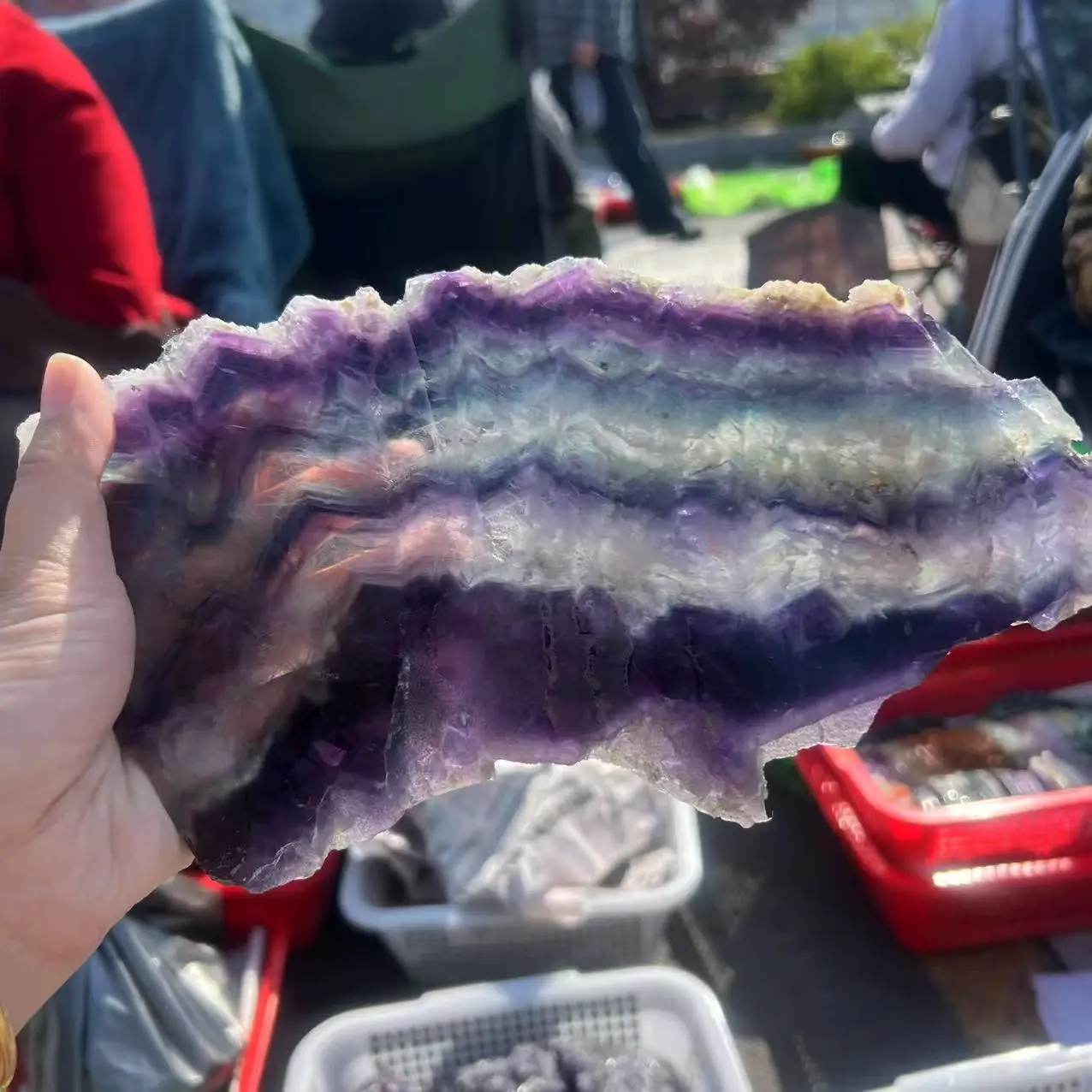 

Crystal Natural Fluorite Slab Slice Beauty Gemstones Minerals Wicca Spiritual Reiki Home Decoration