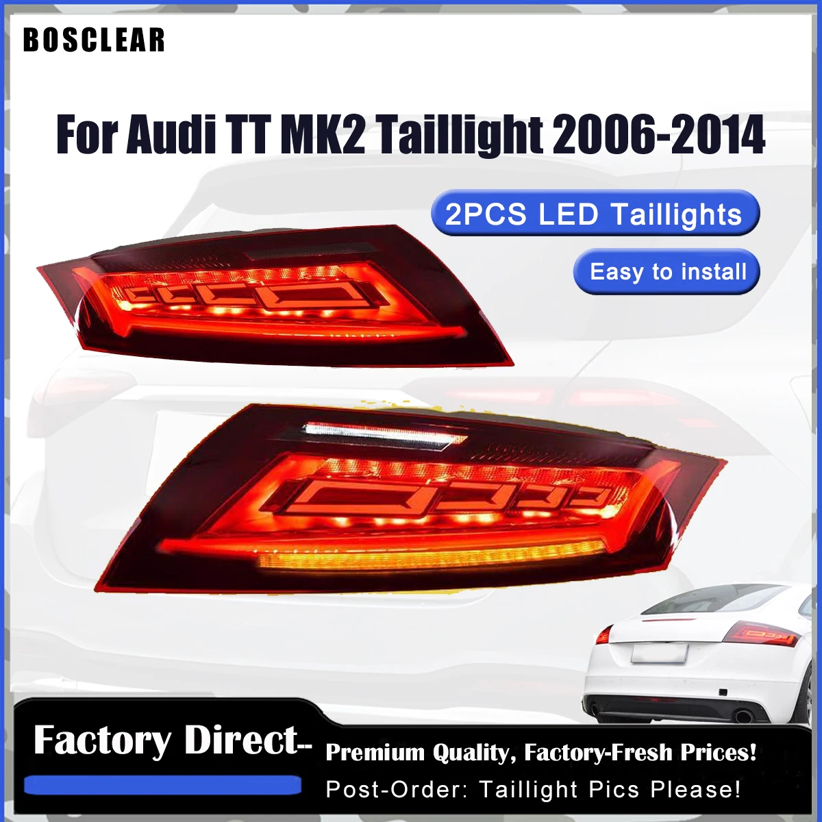 

Tail Light For Audi TT 2006-2014 Upgrade To Taillight Assemblies Modified with LED Water Steering Rear Tail Lamp Car Assemblies