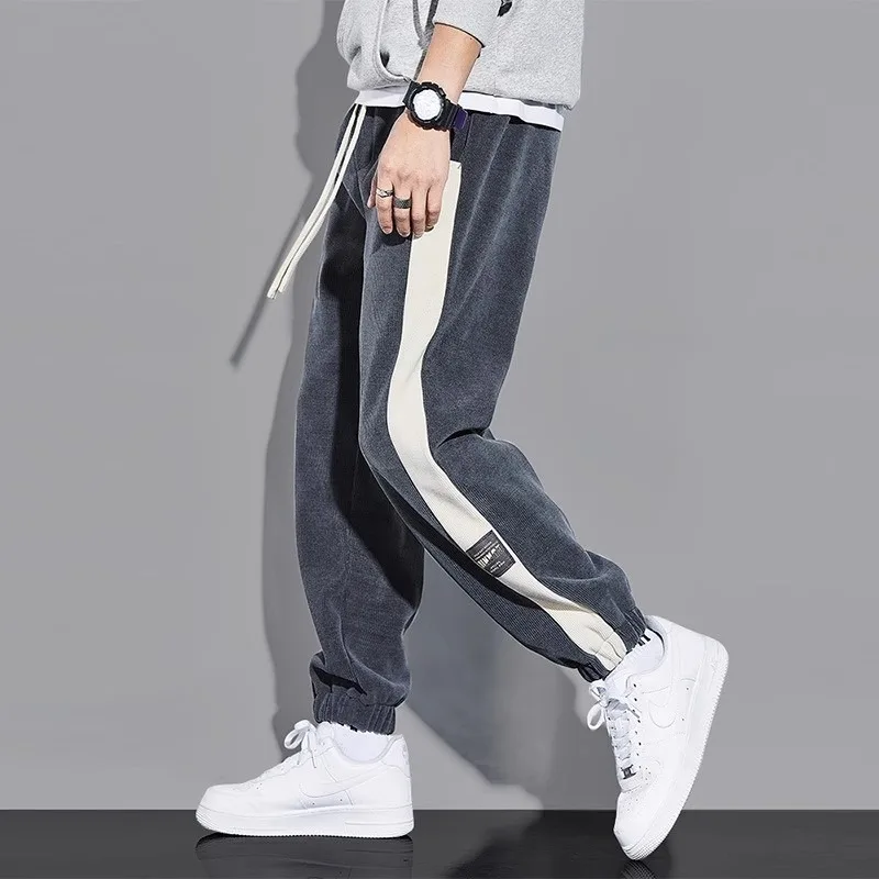 Pantalones de chándal gruesos para hombre, ropa de gimnasio que combina con todo, Y2k, informal, de moda, de gran tamaño, pantalones largos para jóvenes, invierno, nuevo