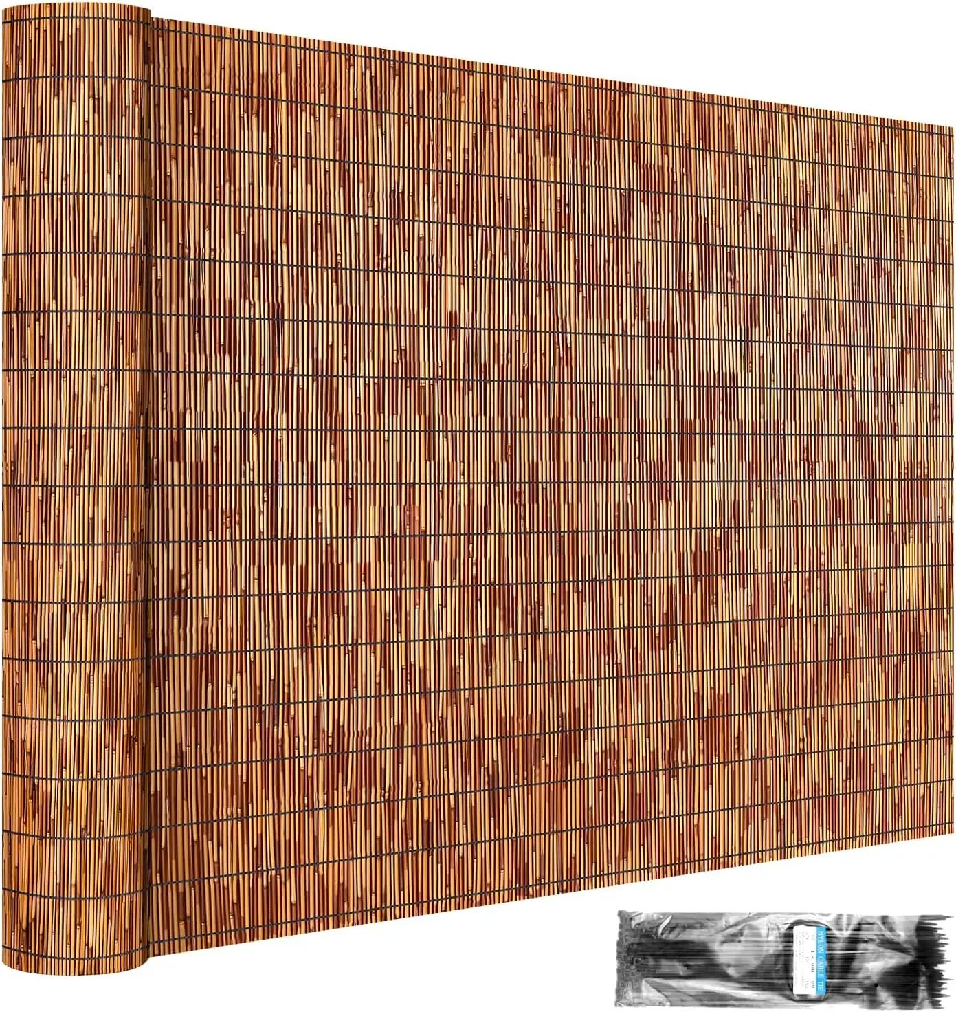 

Natural Reed Fencing Roll for Privacy, 4ft High x 16.4ft Wide, Brown - Easy Install for Garden and Patio