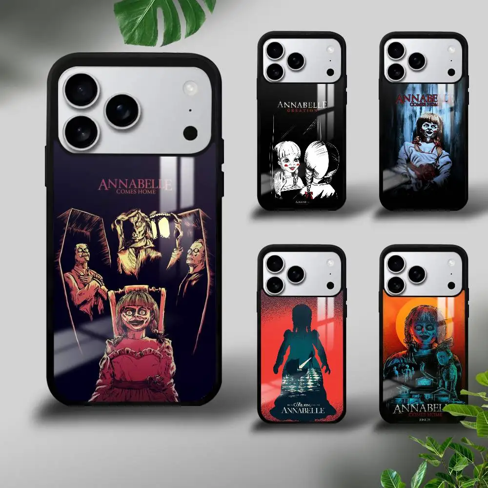 

Horror Movie A-Annabelle Phone Case For iPhone 17 16 15 14 13 12 11 Pro Max Mini Plus Hard Mirror Funda
