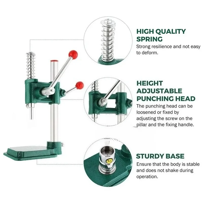 Manual Button Covering Machine Kit with Dies for Fabric Snap Button Craft Tool Set DIY