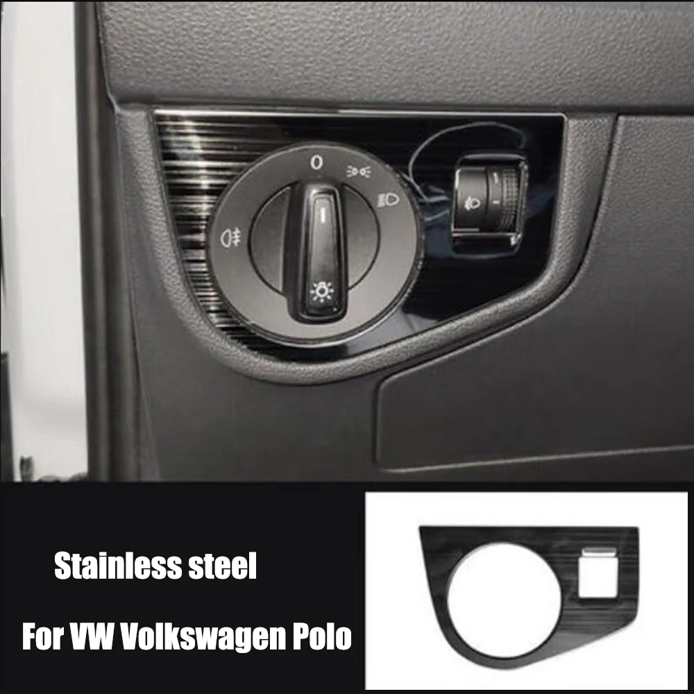 Car Window Lift Button Handle Bowl Headlamps Adjustment front Small air outlet For VW Volkswagen Polo 2019-2022 Cover Trim