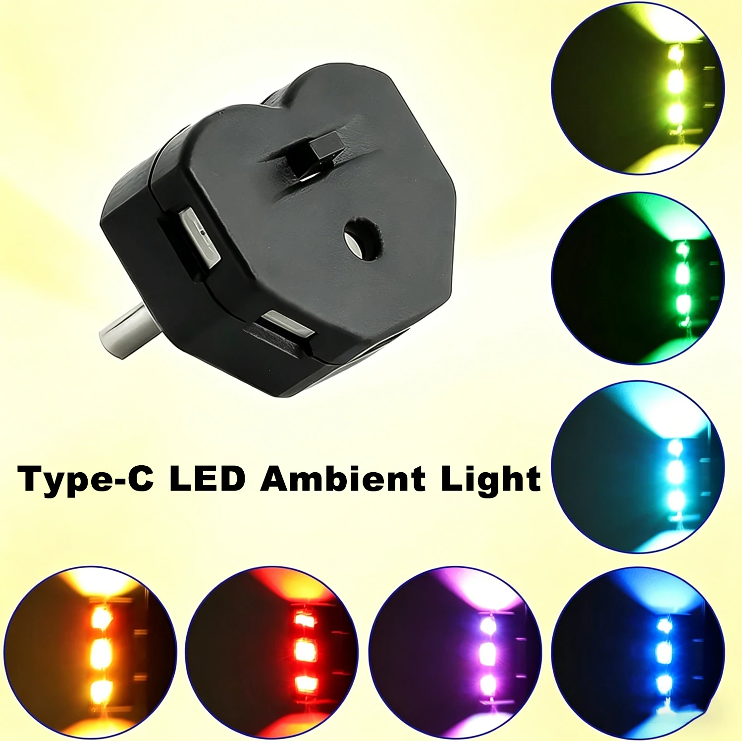 

Mini USB Type-C LED Light 8 Color RGB Interior Atmosphere Lighting for Phone Laptop Keyboard Night Lamp Decoration Brightness