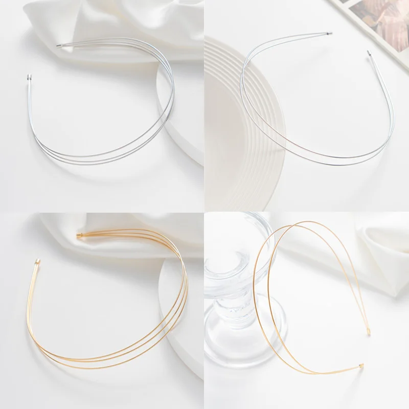 Fashion Double Root Metal Hair Hoop Retro Gold Silver Women Hair Bands Simple Headwear Street Head Hoop Fashion Hair Accessories