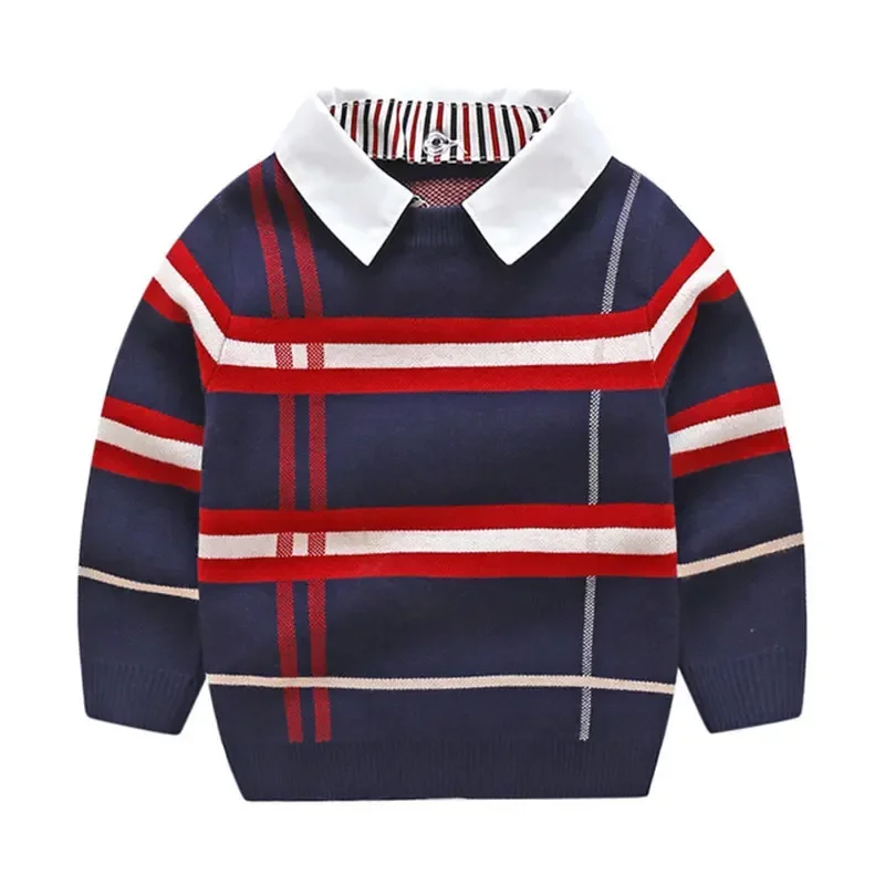 1-8T Toddler For Boy Girl Kids Sweater Vest Autumn Winter Warm Cardigan Top Long Sleeve Plaid Sweaters Fashion Knitwear Clothes