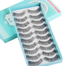 SKONHED 5/10Pairs Wispies False Eyelashes Thick Long Crisscross Lashes Extension Handmade EyeMakeup Tools