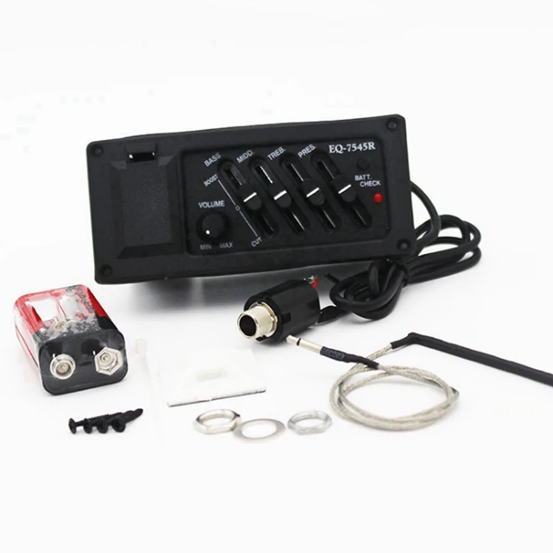 3X 4-Band EQ المعادل بيزو لاقط ل EQ-7545R قبل أمبير الصوتية الغيتار Preamp مكبر للصوت موالف