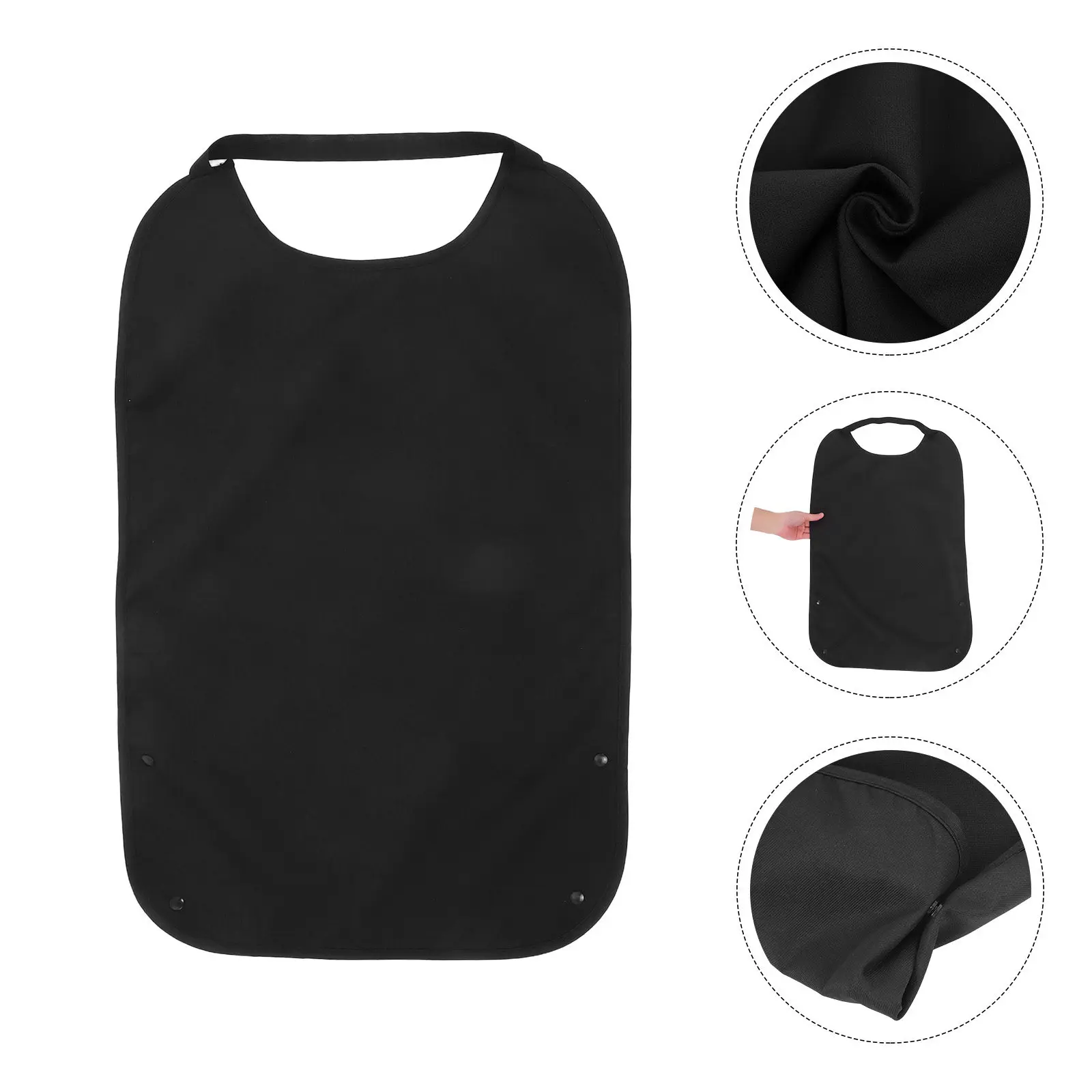 babador-para-adultos-e-idosos-preto-em-poliester-elastico-impermeavel-protetor-de-roupa-para-refeicoes-coletor-de-migalhas-design-com-gola-elastica-para-pendurar
