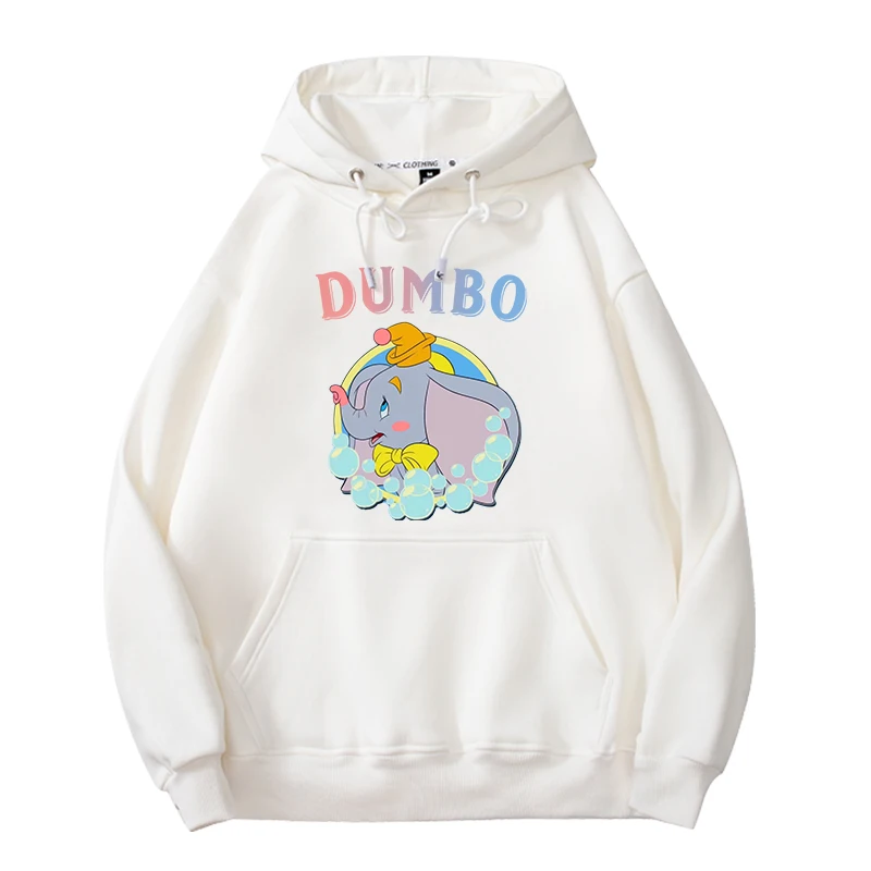 Dumbo Sweater Disney 2024 New Women\'s Hooded Sweater Artistic Milk Sweet Sweater Cute Cartoon Clothes Simple System Sweatshirt