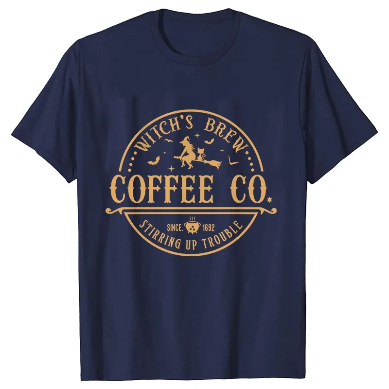 Witches Brew Coffee A Spell Since 1692 Magic Ladies T Clothing T-shirts Fashion Halloween Graphic Clothes Summer Casual Tshirts