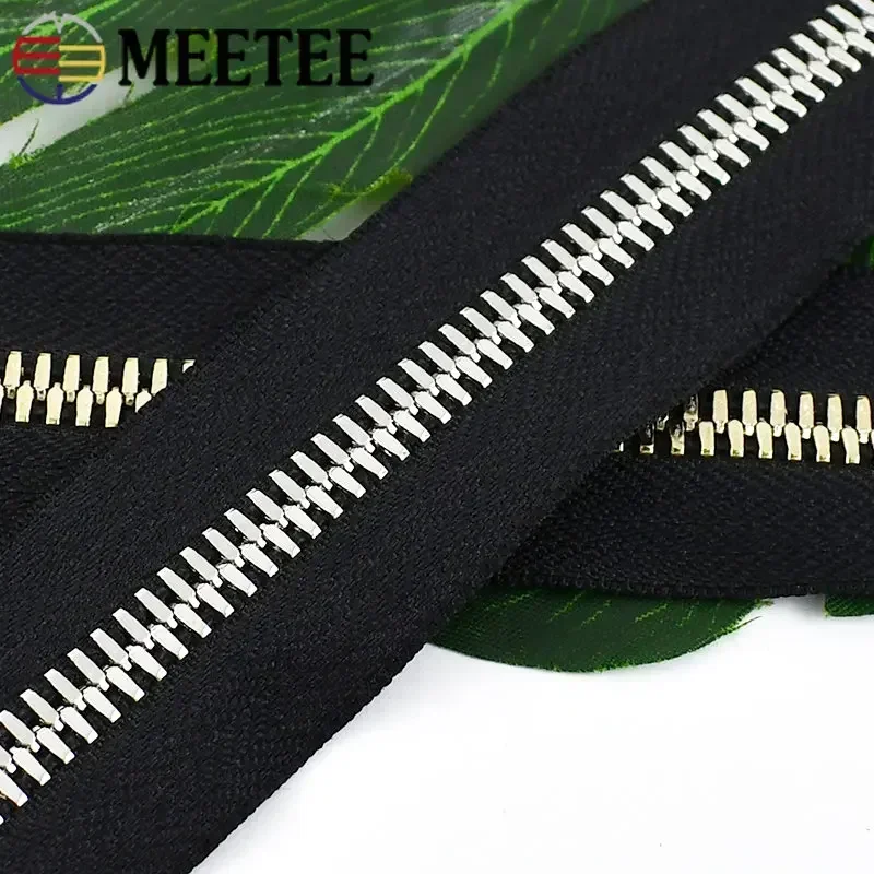 1Pc 8# 70/80/90/100cm Metal Zipper Double Slider Open End Auto Lock Zippers Bag Jacket Clothes DIY Sewing Material Accessories