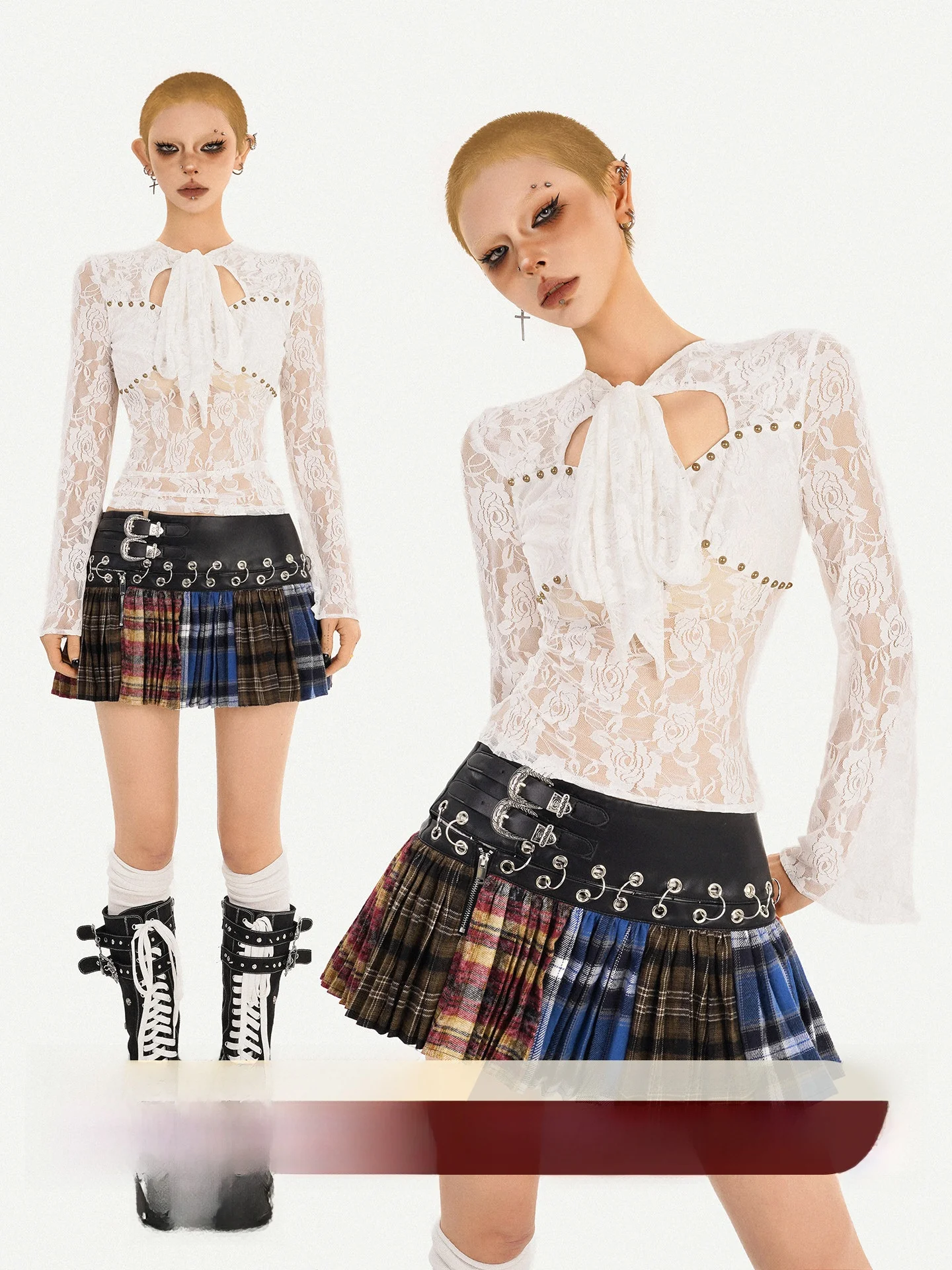 

Nico Molly Sexy Lace Hollow Bow irt Women Long Sve Slimming Base Layer Spicy Girl Top European Sle Bell Sve round Ne