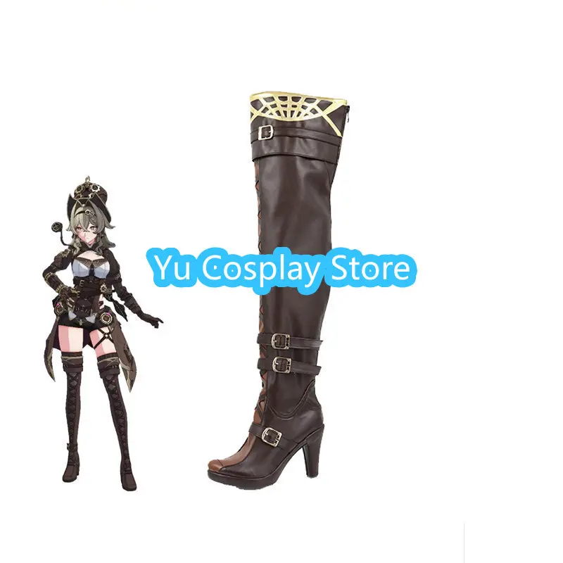 Game Honkai Impact 3 VILL V Cosplay Shoes PU Leather Shoes Halloween Carnival Boots Cosplay Props Custom Made