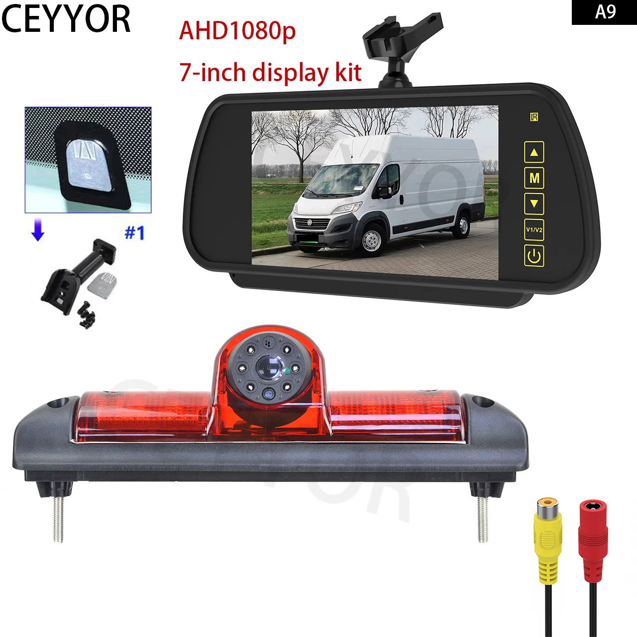 

An for Rear Brake Light AHD IR Night Vision Reversing Camera Citroen Relay,Peugeot Boxer,Fiat Ducato Van with 7 Inch Monitor Kit
