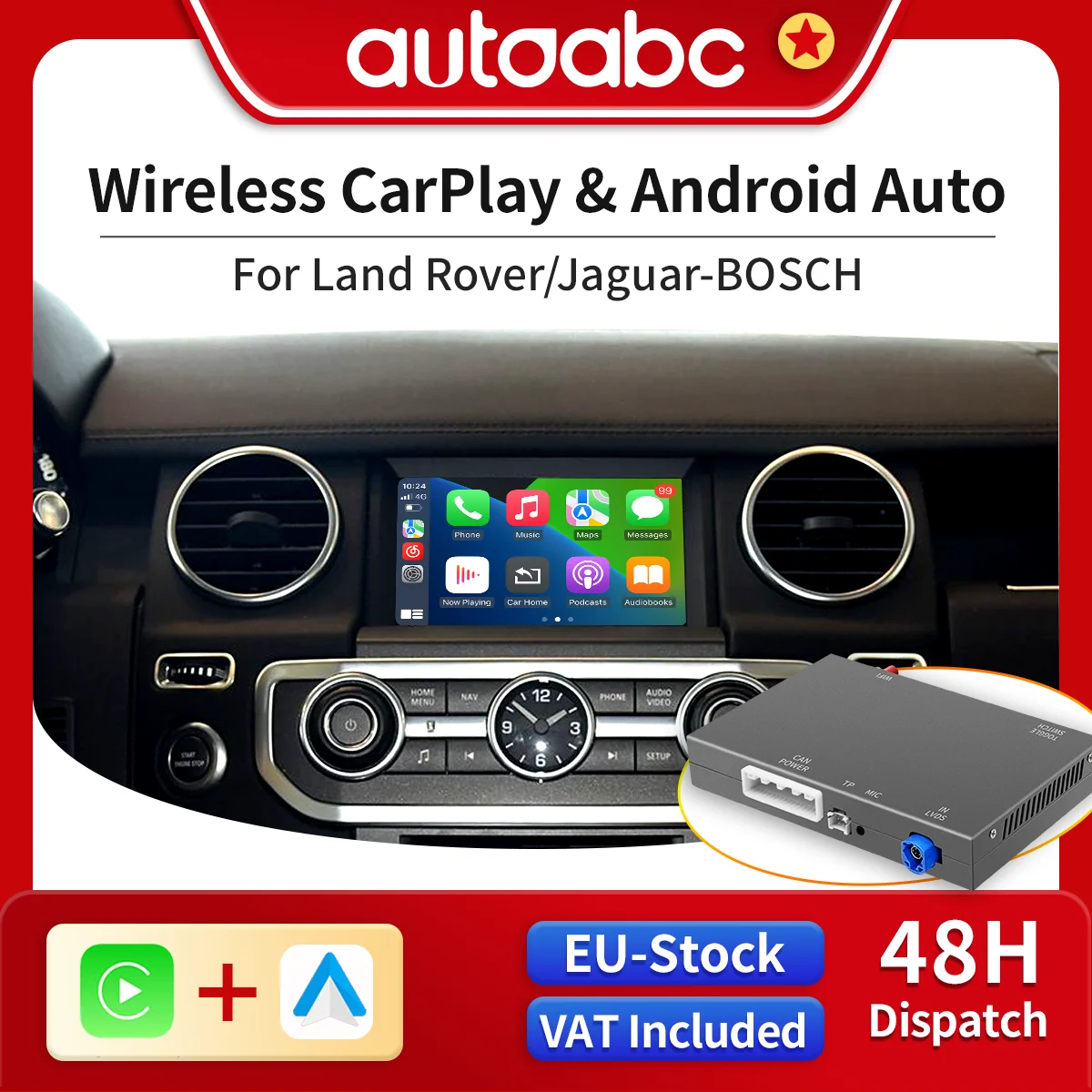 Boîte d'intégration sans fil CarPlay Android Auto pour système Bosch Land Rover Range Rover Discovery Jaguar XE XF MirrorLink