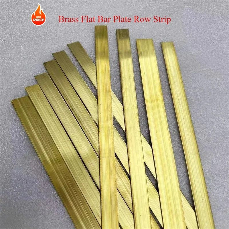 H59 Brass Flat Bar Plate Row Strip Thick 2mm 3mm 4mm 5mm 6mm 7mm 8mm 10mm Rectangular Solid Metal Sheet CNC Building Material