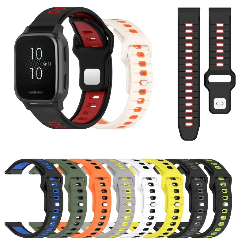 Silicone Strap For Garmin Venu Sq 2 /venu2 plus Vivoactive 3 5 6 Music element Smart Watch Fashionable Patchwork Colors